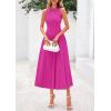 imagePRETTYGARDEN Spring Casual Dresses for Women 2025 Summer Business Work Midi Sleeveless A Line Pleated Cocktail DressRose