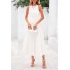 imagePRETTYGARDEN Spring Casual Dresses for Women 2025 Summer Business Work Midi Sleeveless A Line Pleated Cocktail DressWhite