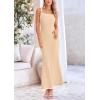 imagePRETTYGARDEN Spring Dresses for Women 2025 Summer Resort Wear Sexy Bodycon Sundress Spaghetti Strap Vacation Maxi DressApricot