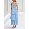 imagePRETTYGARDEN Womens 2025 Summer Sleeveless Midi Dress Scoop Neck A Line Smocked Ruffle Tiered Layered Beach Vacation DressesLight Blue