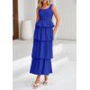 imagePRETTYGARDEN Womens 2025 Summer Sleeveless Midi Dress Scoop Neck A Line Smocked Ruffle Tiered Layered Beach Vacation DressesRoyal Blue