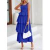imagePRETTYGARDEN Womens 2025 Summer Sleeveless Midi Dress Scoop Neck A Line Smocked Ruffle Tiered Layered Beach Vacation DressesRoyal Blue