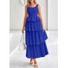 imagePRETTYGARDEN Womens 2025 Summer Sleeveless Midi Dress Scoop Neck A Line Smocked Ruffle Tiered Layered Beach Vacation DressesRoyal Blue