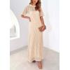 imagePRETTYGARDEN Womens Eyelet Cover Up Dress 2025 Summer Vacation Resort Maxi Dresses Beach Short Sleeve Hollow Out SundressApricot
