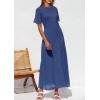 imagePRETTYGARDEN Womens Eyelet Cover Up Dress 2025 Summer Vacation Resort Maxi Dresses Beach Short Sleeve Hollow Out SundressBlue