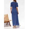 imagePRETTYGARDEN Womens Eyelet Cover Up Dress 2025 Summer Vacation Resort Maxi Dresses Beach Short Sleeve Hollow Out SundressBlue