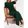 imagePRETTYGARDEN Womens Eyelet Cover Up Dress 2025 Summer Vacation Resort Maxi Dresses Beach Short Sleeve Hollow Out SundressDark Green