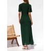 imagePRETTYGARDEN Womens Eyelet Cover Up Dress 2025 Summer Vacation Resort Maxi Dresses Beach Short Sleeve Hollow Out SundressDark Green