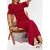 imagePRETTYGARDEN Womens Eyelet Cover Up Dress 2025 Summer Vacation Resort Maxi Dresses Beach Short Sleeve Hollow Out SundressRed