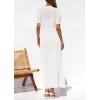 imagePRETTYGARDEN Womens Eyelet Cover Up Dress 2025 Summer Vacation Resort Maxi Dresses Beach Short Sleeve Hollow Out SundressWhite
