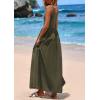 imagePRETTYGARDEN Womens Summer Casual Scoop Neck Sleeveless Long Dresses Tank Top Patchwork Aline Swing Maxi Dress with PocketsArmy Green