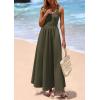 imagePRETTYGARDEN Womens Summer Casual Scoop Neck Sleeveless Long Dresses Tank Top Patchwork Aline Swing Maxi Dress with PocketsArmy Green