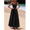 imagePRETTYGARDEN Womens Summer Casual Scoop Neck Sleeveless Long Dresses Tank Top Patchwork Aline Swing Maxi Dress with PocketsBlack