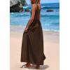 imagePRETTYGARDEN Womens Summer Casual Scoop Neck Sleeveless Long Dresses Tank Top Patchwork Aline Swing Maxi Dress with PocketsDark Coffee