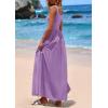 imagePRETTYGARDEN Womens Summer Casual Scoop Neck Sleeveless Long Dresses Tank Top Patchwork Aline Swing Maxi Dress with PocketsPurple