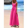imagePRETTYGARDEN Womens Summer Casual Scoop Neck Sleeveless Long Dresses Tank Top Patchwork Aline Swing Maxi Dress with PocketsRose Red