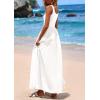 imagePRETTYGARDEN Womens Summer Casual Scoop Neck Sleeveless Long Dresses Tank Top Patchwork Aline Swing Maxi Dress with PocketsWhite