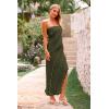 imagePRETTYGARDEN Womens Summer Maxi Dresses 2025 Strapless Tube Ruffle Asymmetrical Bodycon Party Cocktail Formal Long DressArmy Green