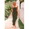 imagePRETTYGARDEN Womens Summer Maxi Dresses 2025 Strapless Tube Ruffle Asymmetrical Bodycon Party Cocktail Formal Long DressArmy Green
