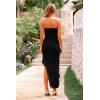 imagePRETTYGARDEN Womens Summer Maxi Dresses 2025 Strapless Tube Ruffle Asymmetrical Bodycon Party Cocktail Formal Long DressBlack