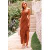 imagePRETTYGARDEN Womens Summer Maxi Dresses 2025 Strapless Tube Ruffle Asymmetrical Bodycon Party Cocktail Formal Long DressCaramel