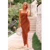 imagePRETTYGARDEN Womens Summer Maxi Dresses 2025 Strapless Tube Ruffle Asymmetrical Bodycon Party Cocktail Formal Long DressCaramel