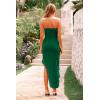 imagePRETTYGARDEN Womens Summer Maxi Dresses 2025 Strapless Tube Ruffle Asymmetrical Bodycon Party Cocktail Formal Long DressDark Green