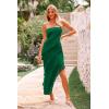 imagePRETTYGARDEN Womens Summer Maxi Dresses 2025 Strapless Tube Ruffle Asymmetrical Bodycon Party Cocktail Formal Long DressDark Green