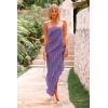 imagePRETTYGARDEN Womens Summer Maxi Dresses 2025 Strapless Tube Ruffle Asymmetrical Bodycon Party Cocktail Formal Long DressGrey Purple
