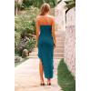 imagePRETTYGARDEN Womens Summer Maxi Dresses 2025 Strapless Tube Ruffle Asymmetrical Bodycon Party Cocktail Formal Long DressLake Blue