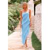 imagePRETTYGARDEN Womens Summer Maxi Dresses 2025 Strapless Tube Ruffle Asymmetrical Bodycon Party Cocktail Formal Long DressLight Blue