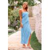 imagePRETTYGARDEN Womens Summer Maxi Dresses 2025 Strapless Tube Ruffle Asymmetrical Bodycon Party Cocktail Formal Long DressLight Blue