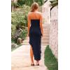 imagePRETTYGARDEN Womens Summer Maxi Dresses 2025 Strapless Tube Ruffle Asymmetrical Bodycon Party Cocktail Formal Long DressNavy