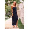 imagePRETTYGARDEN Womens Summer Maxi Dresses 2025 Strapless Tube Ruffle Asymmetrical Bodycon Party Cocktail Formal Long DressNavy