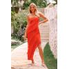 imagePRETTYGARDEN Womens Summer Maxi Dresses 2025 Strapless Tube Ruffle Asymmetrical Bodycon Party Cocktail Formal Long DressOrange