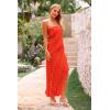 imagePRETTYGARDEN Womens Summer Maxi Dresses 2025 Strapless Tube Ruffle Asymmetrical Bodycon Party Cocktail Formal Long DressOrange
