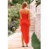 imagePRETTYGARDEN Womens Summer Maxi Dresses 2025 Strapless Tube Ruffle Asymmetrical Bodycon Party Cocktail Formal Long DressOrange