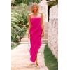 imagePRETTYGARDEN Womens Summer Maxi Dresses 2025 Strapless Tube Ruffle Asymmetrical Bodycon Party Cocktail Formal Long DressRose Red