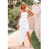 imagePRETTYGARDEN Womens Summer Maxi Dresses 2025 Strapless Tube Ruffle Asymmetrical Bodycon Party Cocktail Formal Long DressWhite