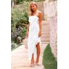 imagePRETTYGARDEN Womens Summer Maxi Dresses 2025 Strapless Tube Ruffle Asymmetrical Bodycon Party Cocktail Formal Long DressWhite