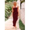 imagePRETTYGARDEN Womens Summer Maxi Dresses 2025 Strapless Tube Ruffle Asymmetrical Bodycon Party Cocktail Formal Long DressWine Red