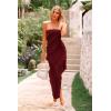 imagePRETTYGARDEN Womens Summer Maxi Dresses 2025 Strapless Tube Ruffle Asymmetrical Bodycon Party Cocktail Formal Long DressWine Red