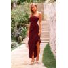 imagePRETTYGARDEN Womens Summer Maxi Dresses 2025 Strapless Tube Ruffle Asymmetrical Bodycon Party Cocktail Formal Long DressWine Red