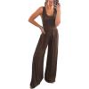 imagePRETTYGARDEN Sleeveless Tank Wide Leg One Piece Jumpsuits 2025 Spring Summer Travel Airport Outfits Casual Pants RompersBrown