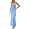 imagePRETTYGARDEN Spring Dresses for Women 2025 Summer Resort Wear Sexy Bodycon Sundress Spaghetti Strap Vacation Maxi DressLight Blue