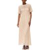 imagePRETTYGARDEN Womens Eyelet Cover Up Dress 2025 Summer Vacation Resort Maxi Dresses Beach Short Sleeve Hollow Out SundressApricot