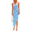 imagePRETTYGARDEN Womens Summer Maxi Dresses 2025 Strapless Tube Ruffle Asymmetrical Bodycon Party Cocktail Formal Long DressLight Blue