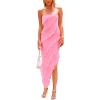 imagePRETTYGARDEN Womens Summer Maxi Dresses 2025 Strapless Tube Ruffle Asymmetrical Bodycon Party Cocktail Formal Long DressLight Pink