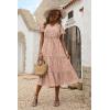 imagePRETTYGARDEN Floral Dress for Women 2025 Summer Casual Short Sleeve Maxi Dresses V Neck Tiered Flowy Boho Beach SundressApricot
