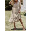 imagePRETTYGARDEN Floral Dress for Women 2025 Summer Casual Short Sleeve Maxi Dresses V Neck Tiered Flowy Boho Beach SundressApricot Leopard